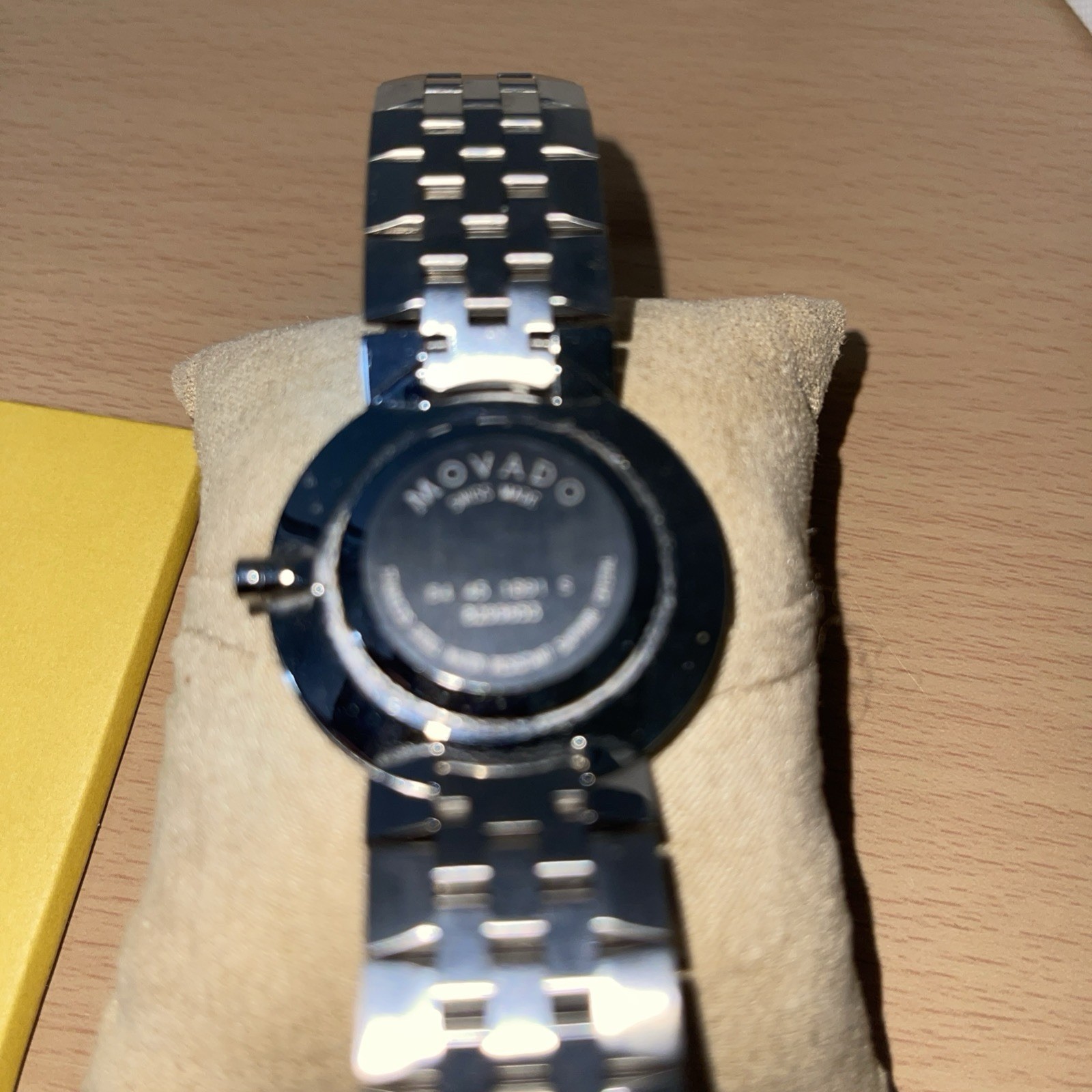 Womens Movado Faceto Black Dial Stainless Steel With Diamonds