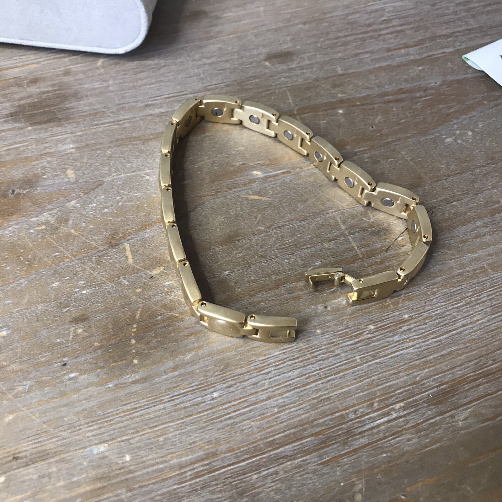 24k gold plated magnet bracelet 8.5inch 9.3mm width