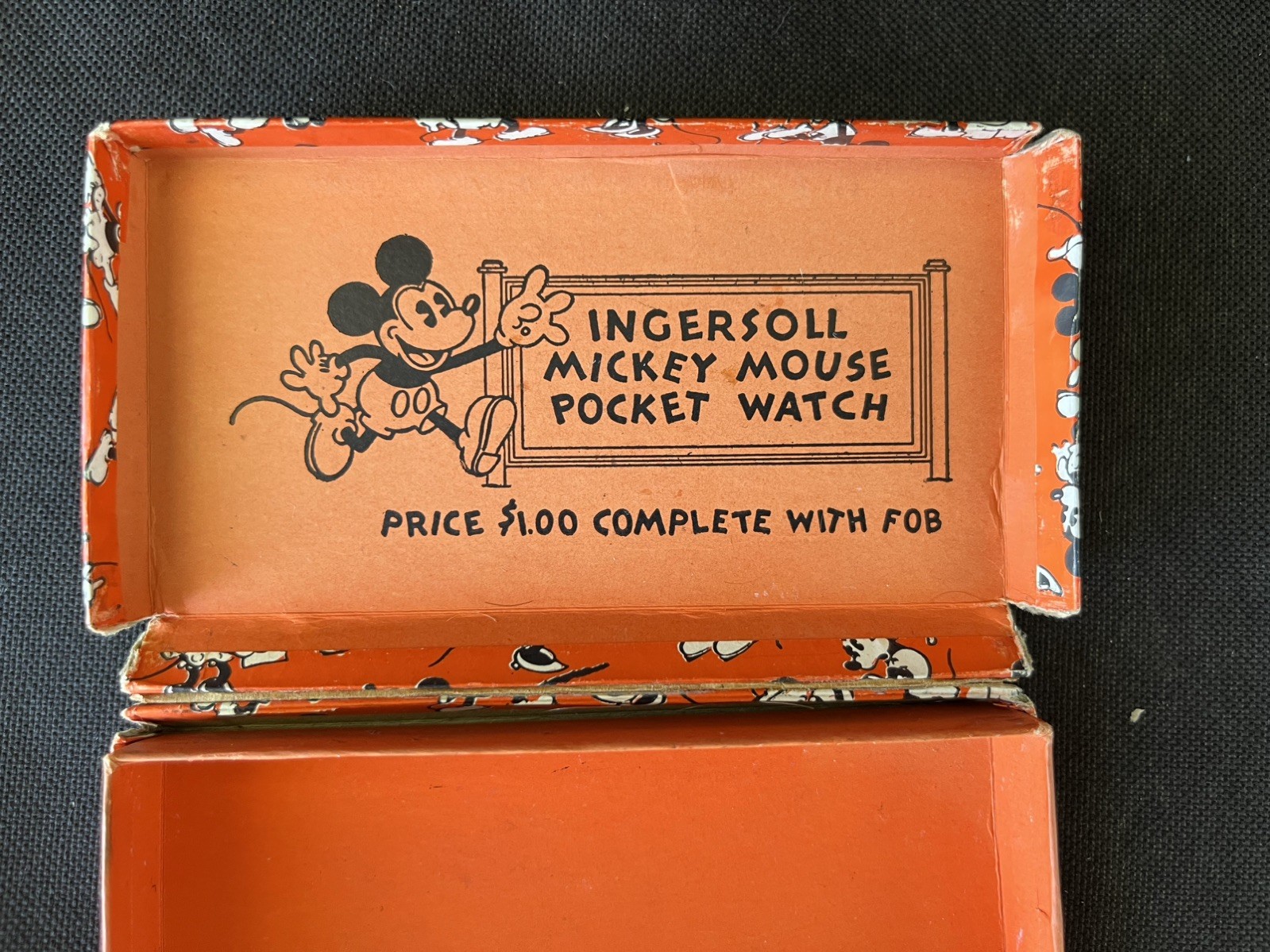 Walt Disney Ingersoll MICKEY MOUSE Pocket Watch Box Red(Used Box Only)