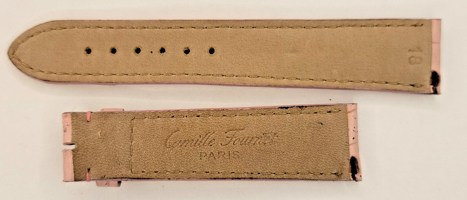 NEW Authentic Camille Fournet Paris Light Pink Watch Strap 18/16 mm 70+105mm