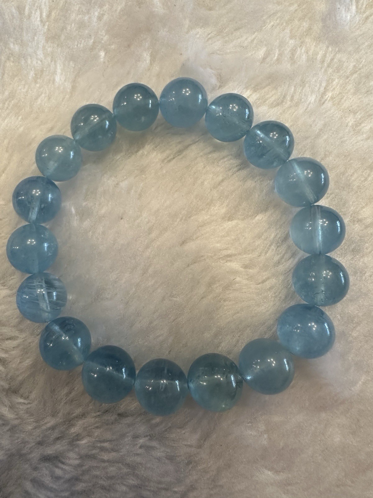 10.5-10.8mm High Quality Aquamarine Bracelet