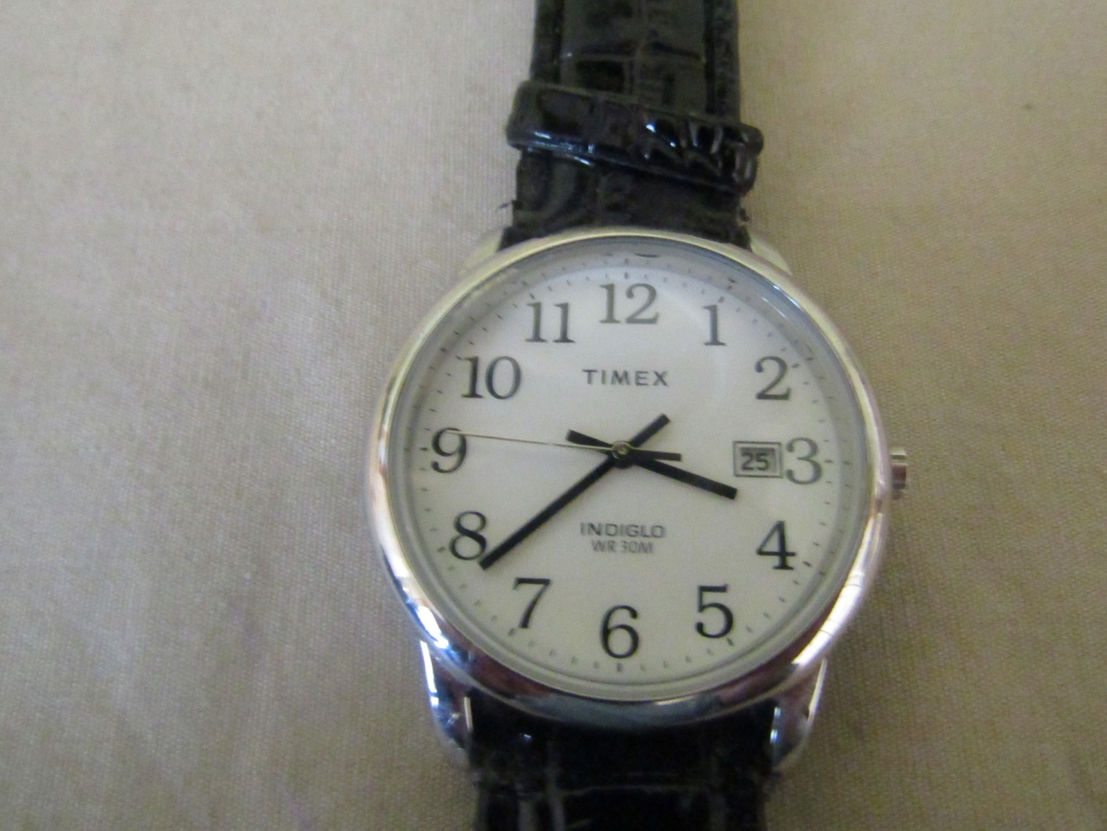 TIMEX Indiglo Easy Reader Watch Mens 35mm Silver Date Indiglo WR 30m New Battery
