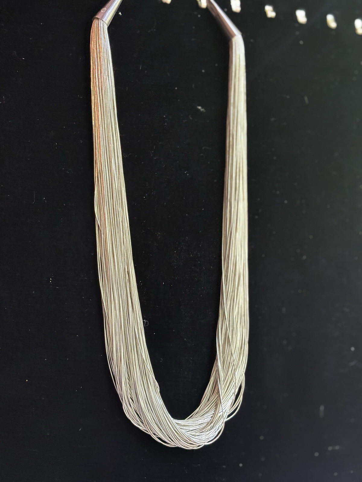 Liquid Silver Sterling 99 Strand Necklace W/ Earrings 111 grams 23in 925 Signed