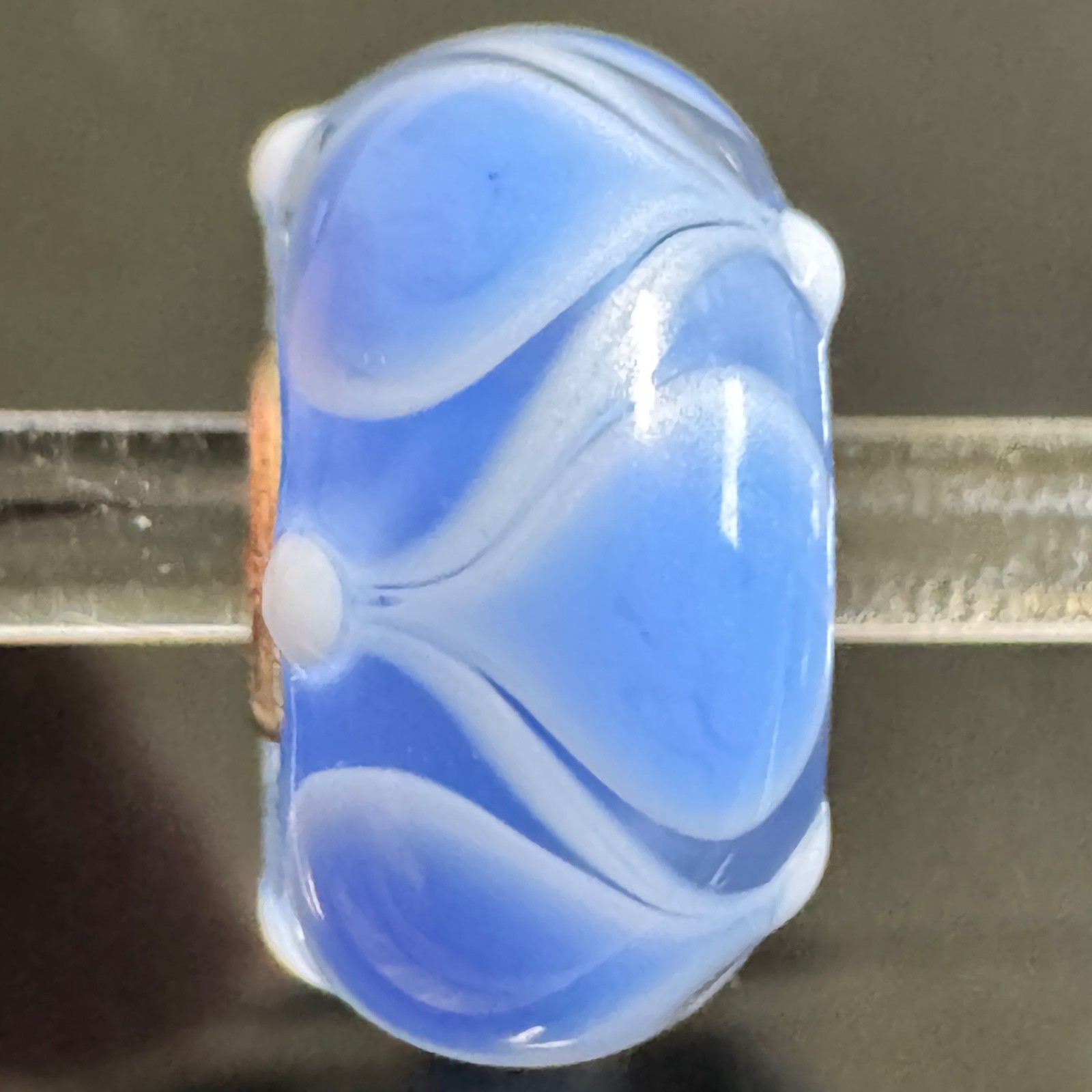 Trollbeads Light Blue Unique Beautiful Periwinkle Glass Bead