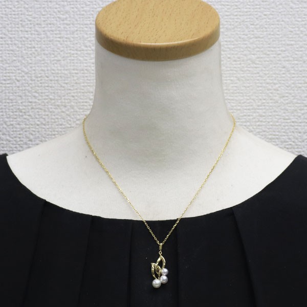 Mikimoto K18YG Akoya Pearl Pendant Necklace Diameter Approx. 4.8-5.8 mm – Auth f
