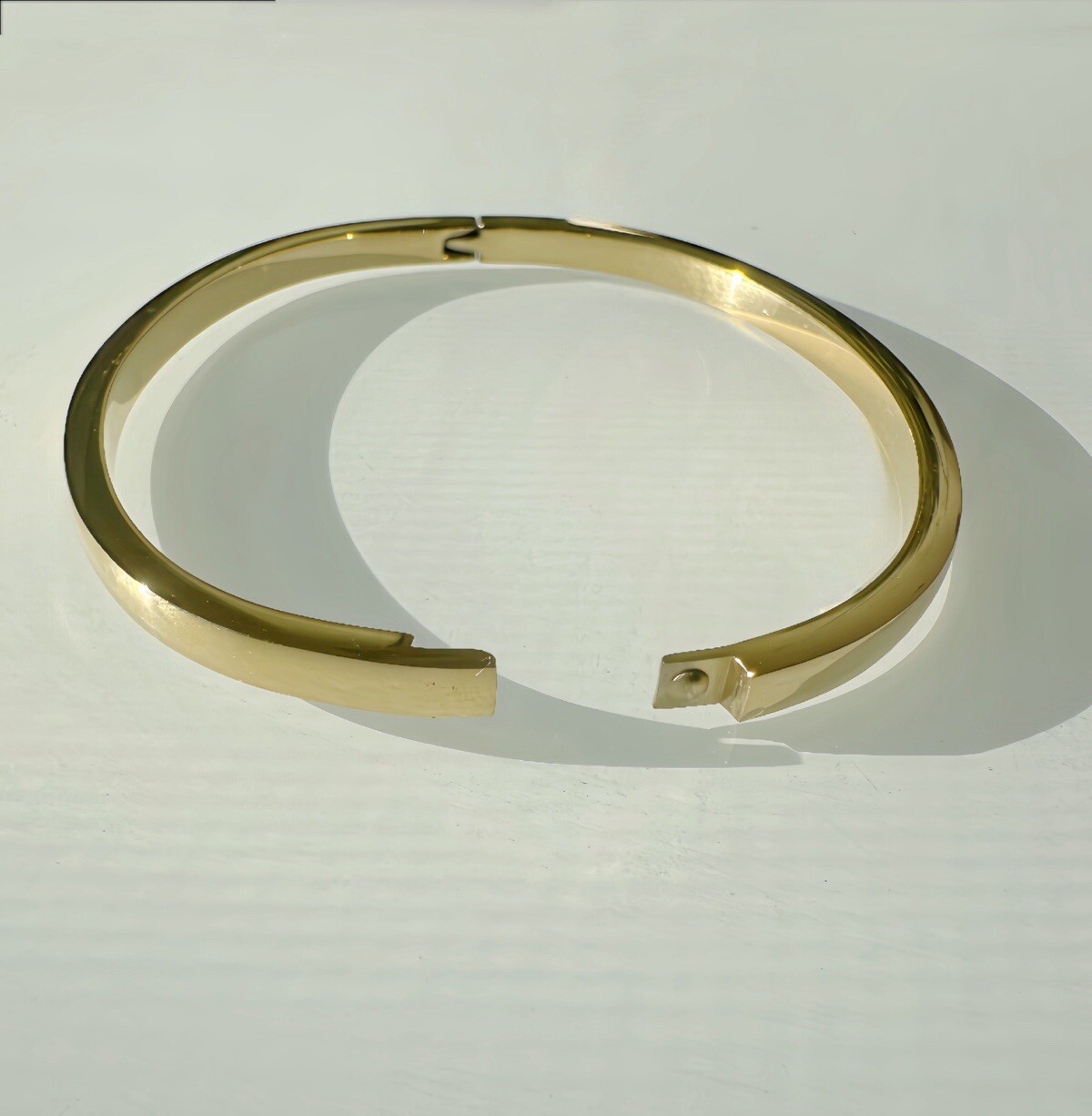 Pack of 2 -(1 Silver + 1 gold) Stainless Steel Plain Tarnish-Free Bangle Size 7
