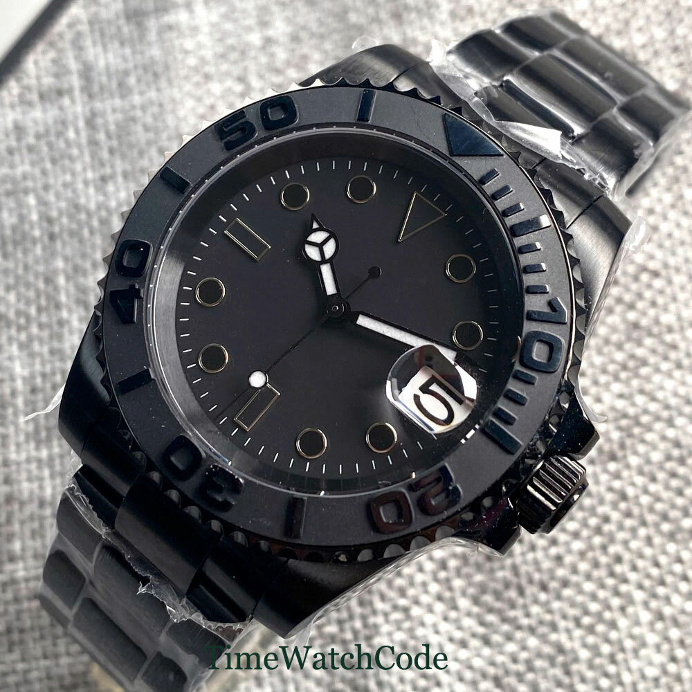 PVD Automatic Men’s Watch NH35 PT5000 Miyota8215 40mm Black Dial Sapphire Glass