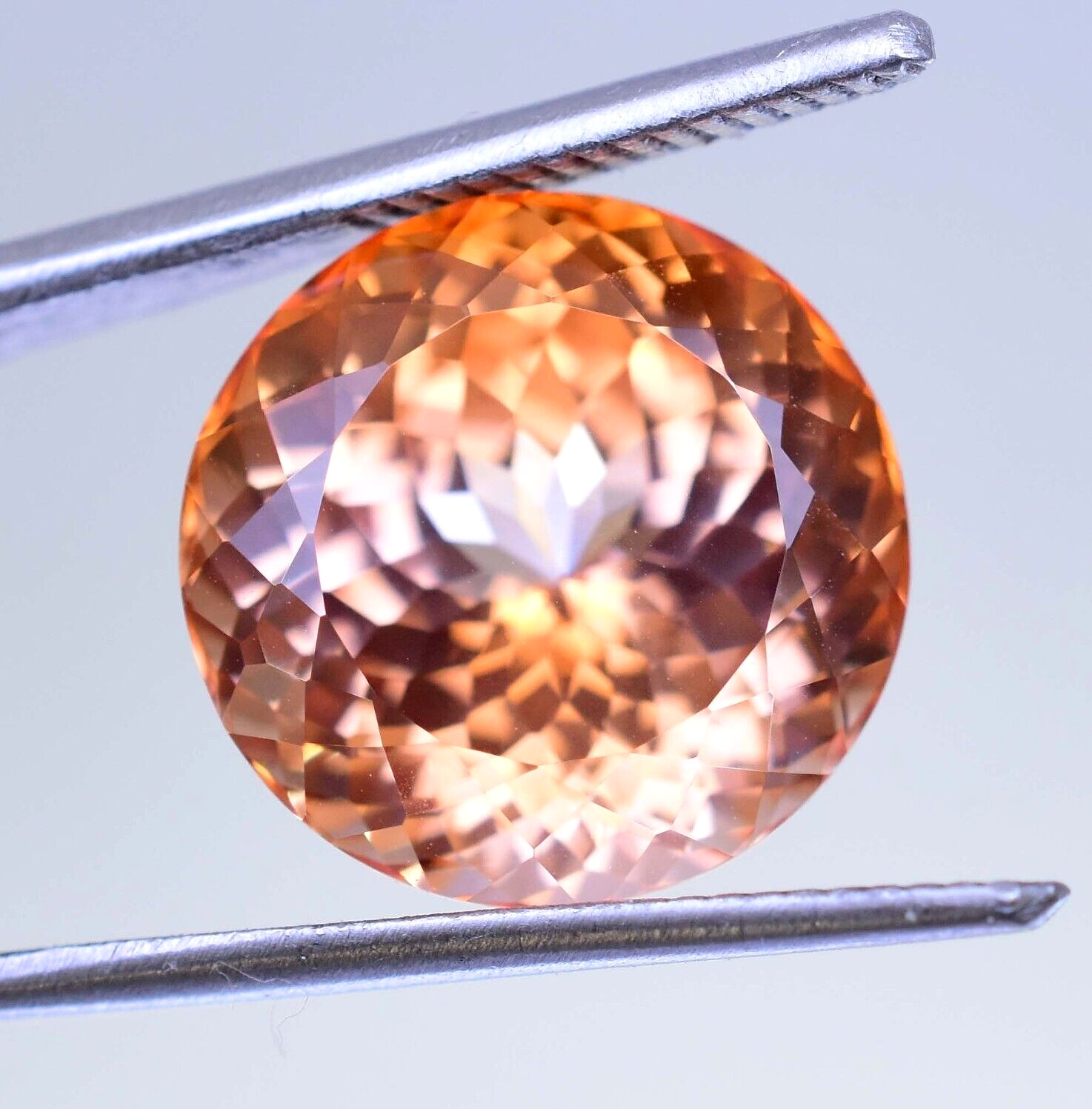 Natural imperial Topaz 18.20 Ct Round Stunning FLAWLESS Certified Gemstone