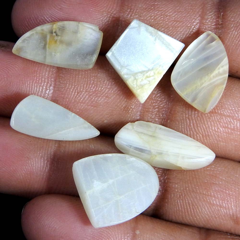 43.40Cts100%Natural Quality Silky Monnstone Fancy Cabochon Loose Gemstone.lot