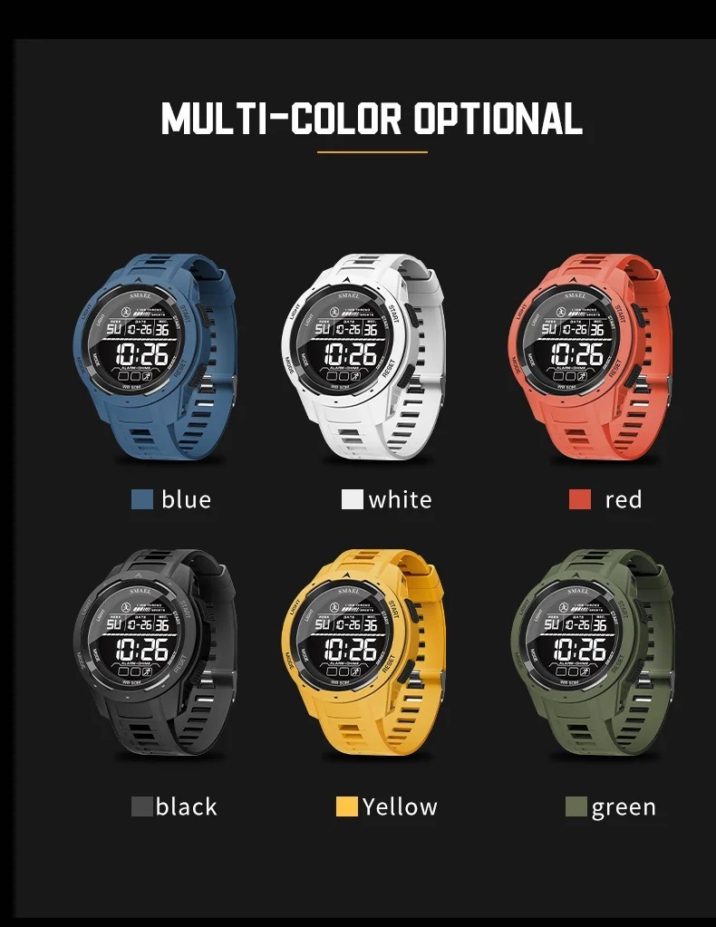 Men’s 50M Waterproof Sport Digital Military Smart Watch Gym Fitness Running Gift
