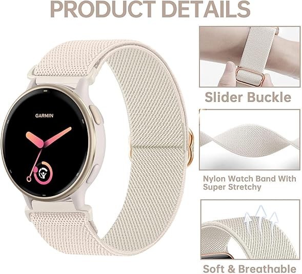 6 Pack Stretchy Nylon Watch Bands Compatible with Garmin Vivoactive 6/Vivoactive