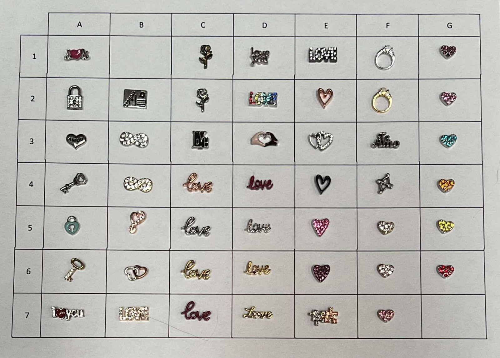 Authentic Origami Owl LOVE HEART ROMANCE Charms NEW