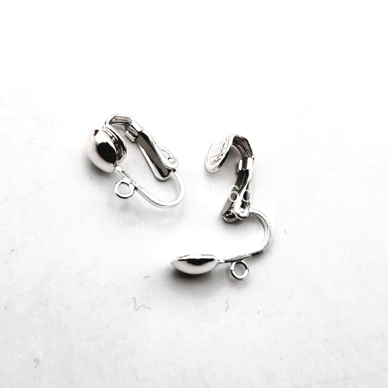 1 Pair Sterling Silver Clip-On Earring Findings – Non-Pierced Ear Clips for DIY
