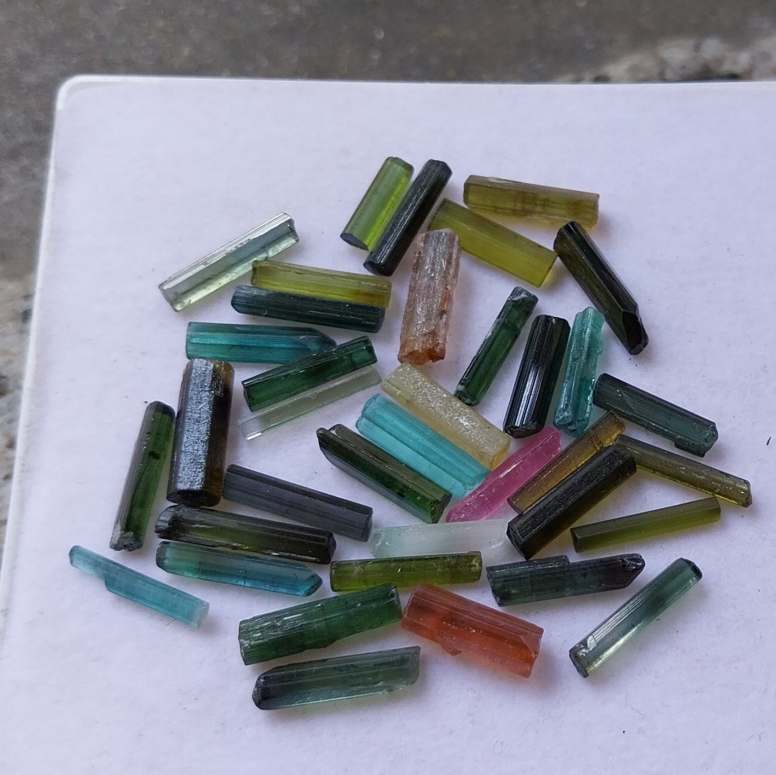 56.5 Ct 10.5 to 14.5 MM Natural Multi Tourmaline Raw Rough Pencil 37 Piece Lot