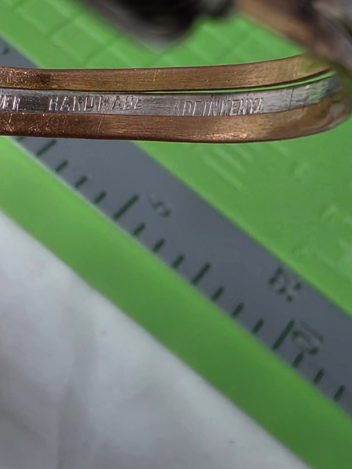 Handmade Two-Tone Bangle Bracelet in 18k Gold and Sterling Silver Made in Kenya