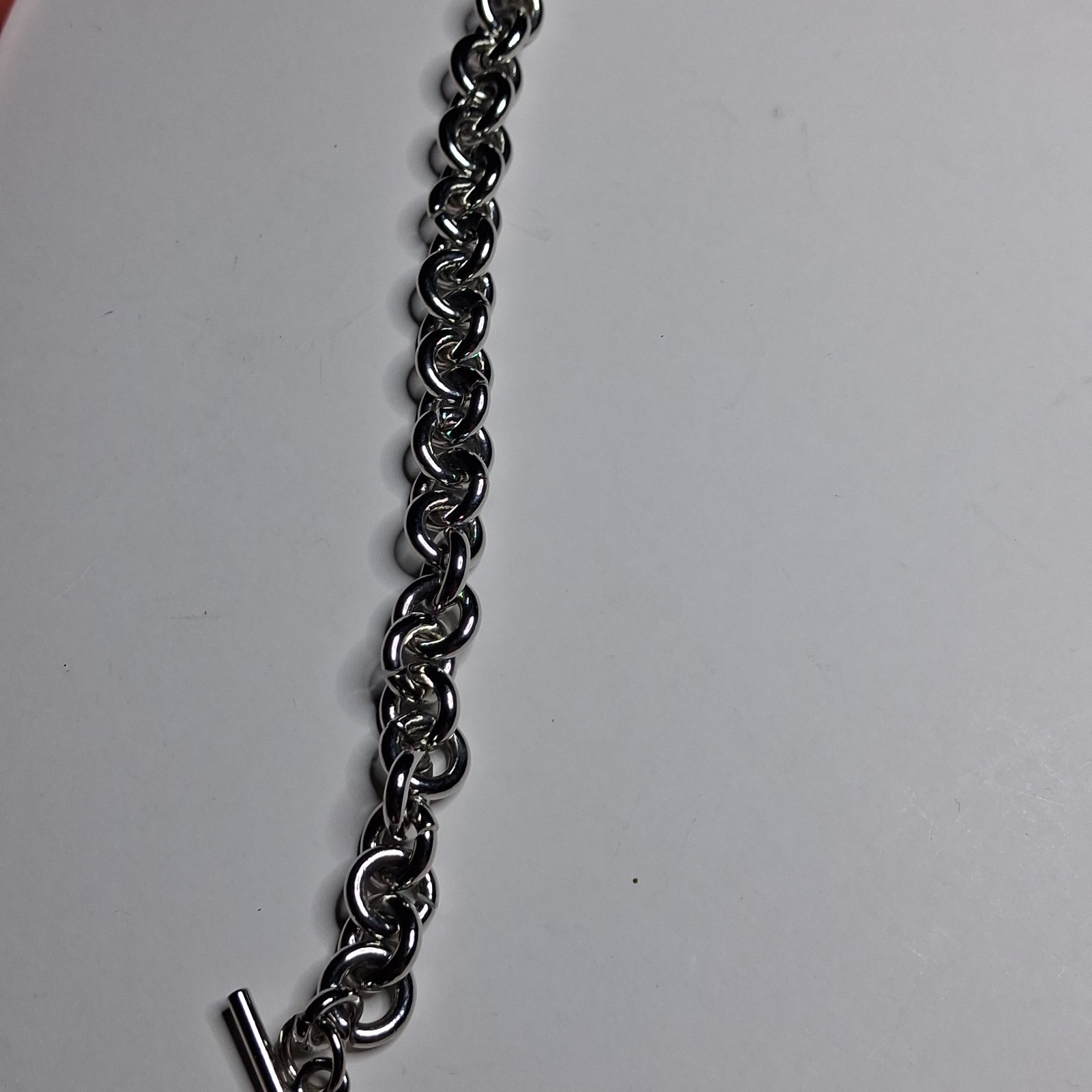 Vintage Harrahs Casino 777 Slot Machine Charm Toggle Bracelet Silver Tone 7.5″