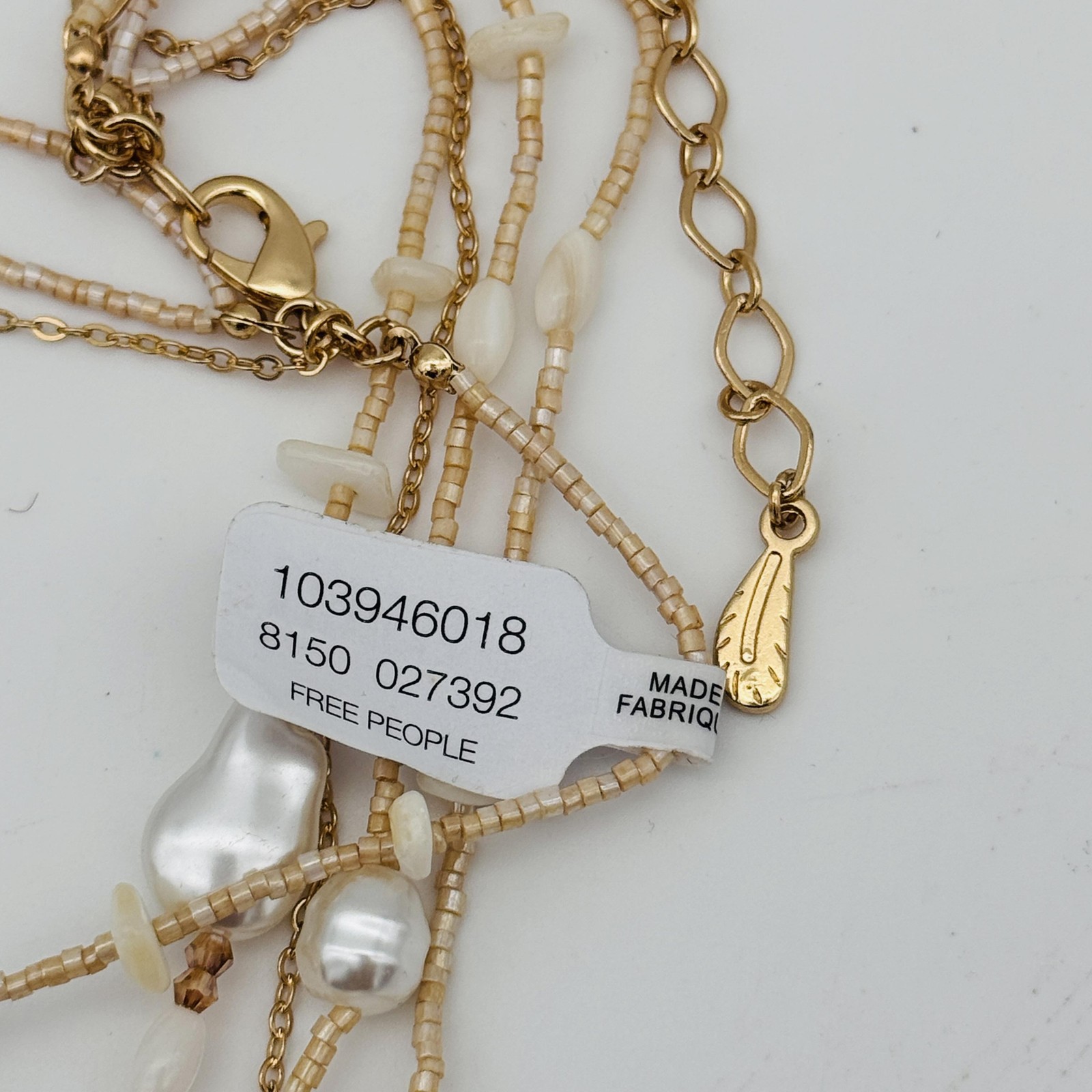 Free People Ariana Ost Something Beautiful Necklace Beaded Layer Cross Statement