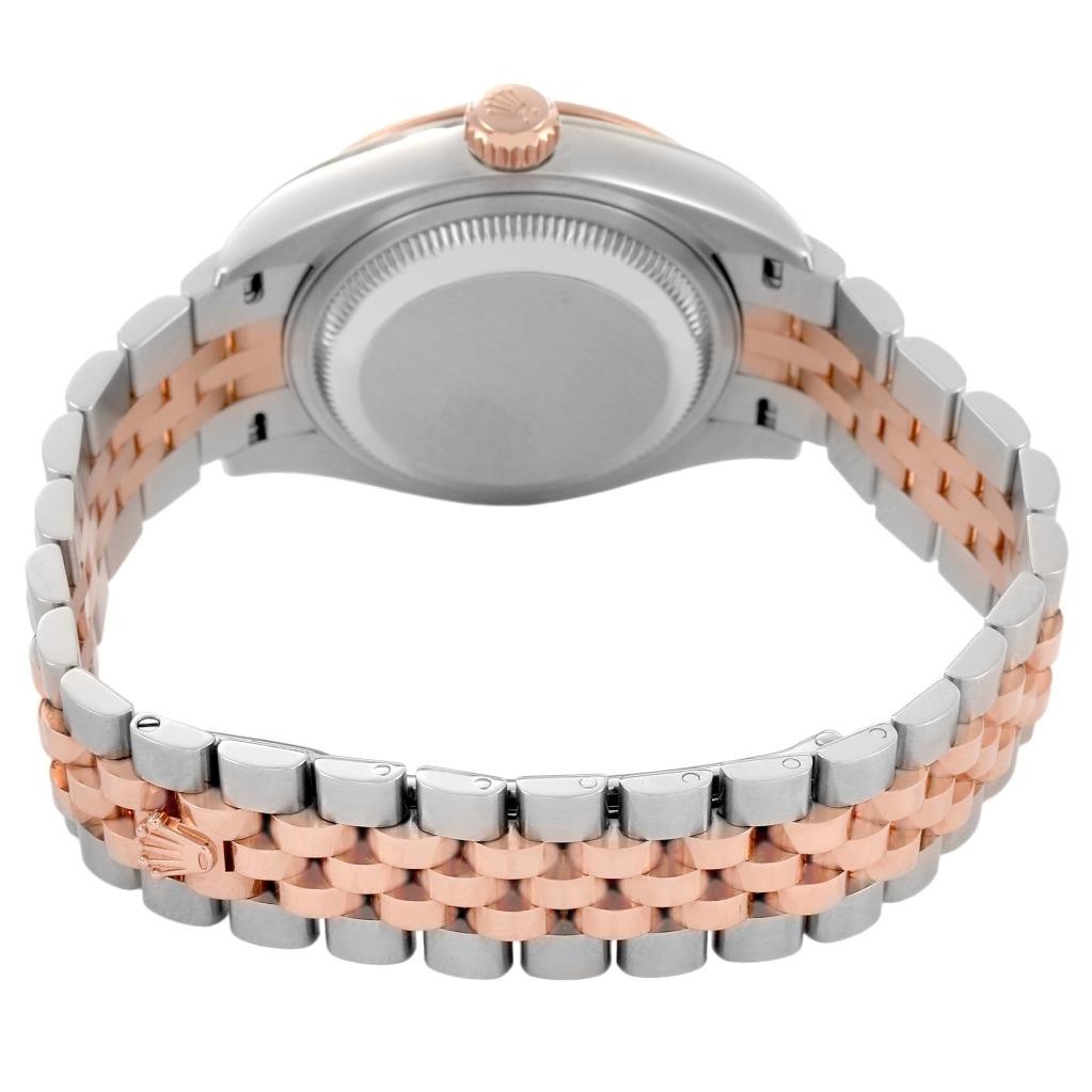 Rolex Datejust 28 Steel Rose Gold Diamond Ladies Watch 279381 Box Card