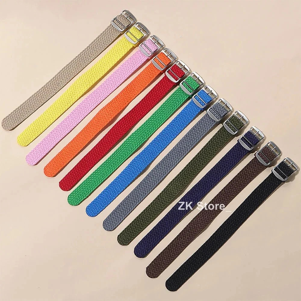 Nylon Watch Strap Perlon Woven One Piece Replacement Band 18mm 20mm 22mm