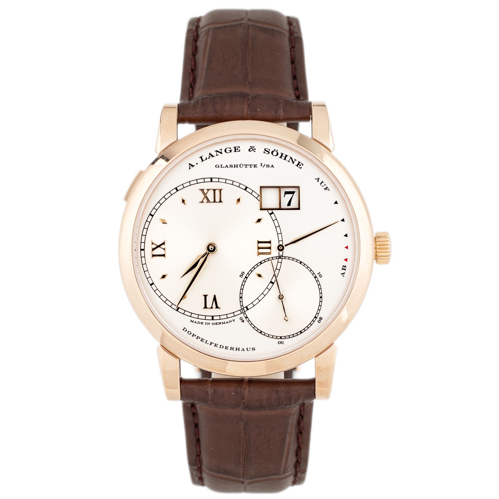 A. Lange & Sohne Grand Lange 1 Rose Gold Silver Dial 41.9mm 115.022