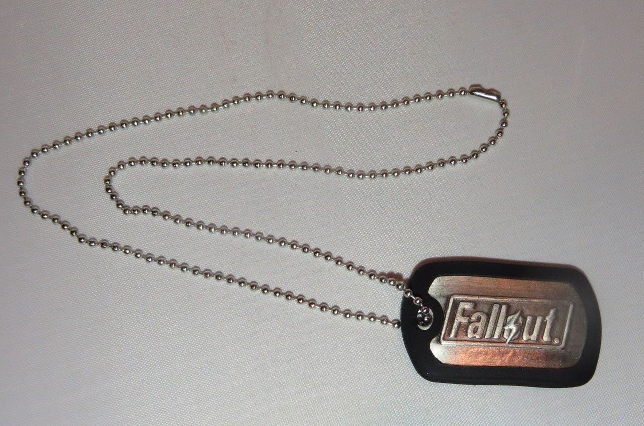 Fallout Video Game Stainless Steel 2 Sided Dog Tag On 22″ Ball Chain!!!