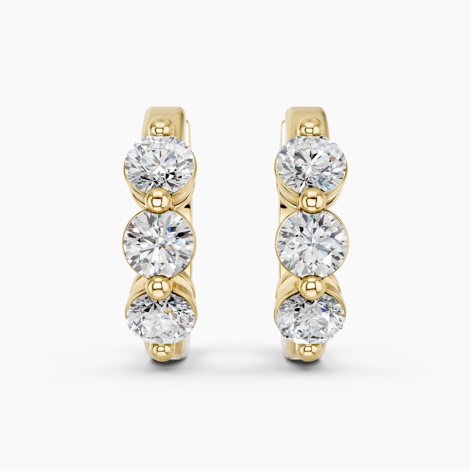 1.45 Carat Round Cut Moissanite Stone Hoop Earring in Sterling Silver for Women