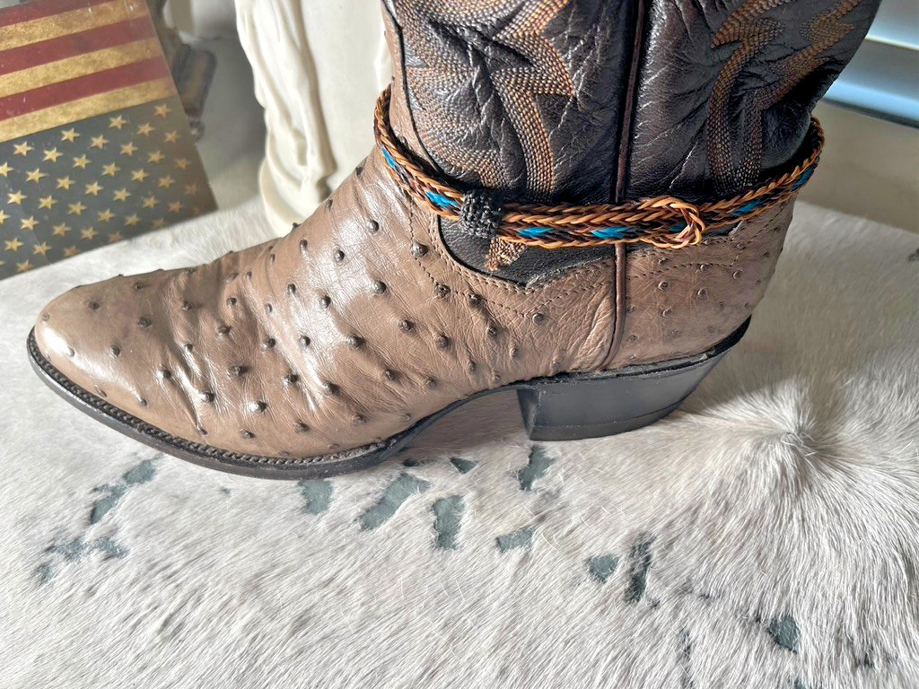 Western Boot Jewelry 3/8 in Horsehair Cowboy Adjustable fit Black Brown Turquois