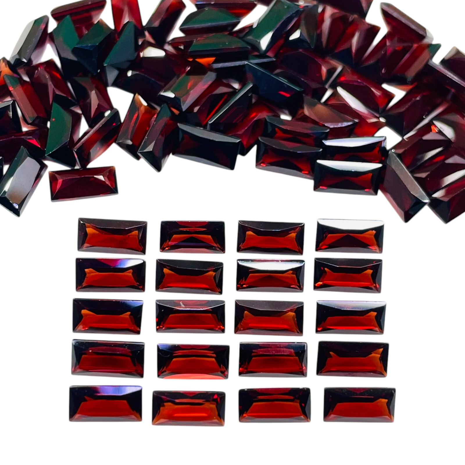20 Pcs Natural Garnet 8x4mm Baguette Cut Top Quality Loose Untreated Gemstones