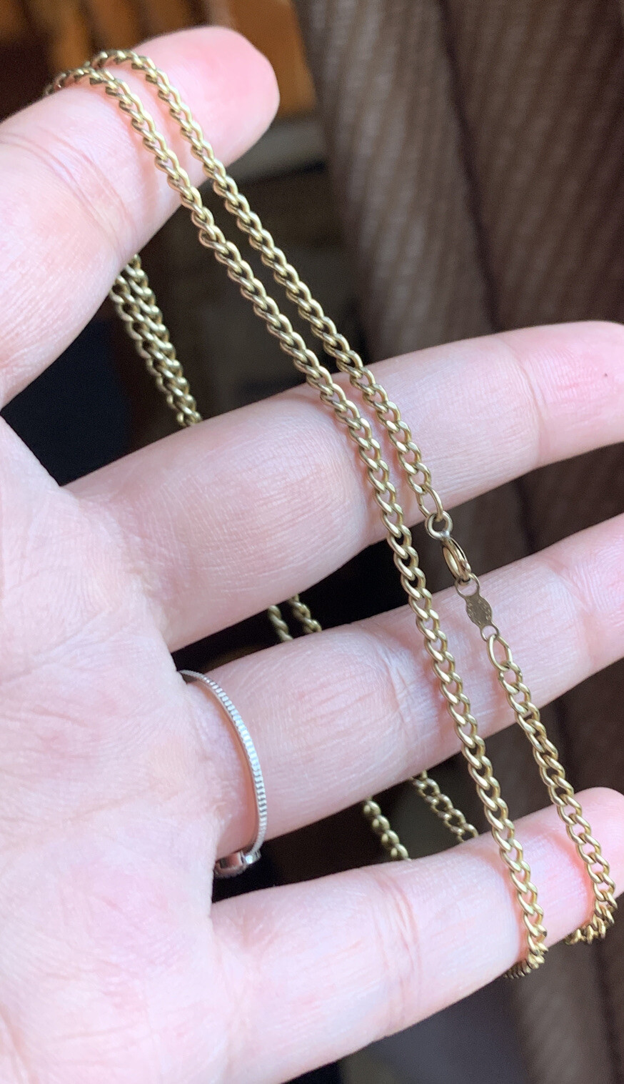 Art Deco 1/12 12K Gold Filled Elka Link Pendant Chain Necklace 19”