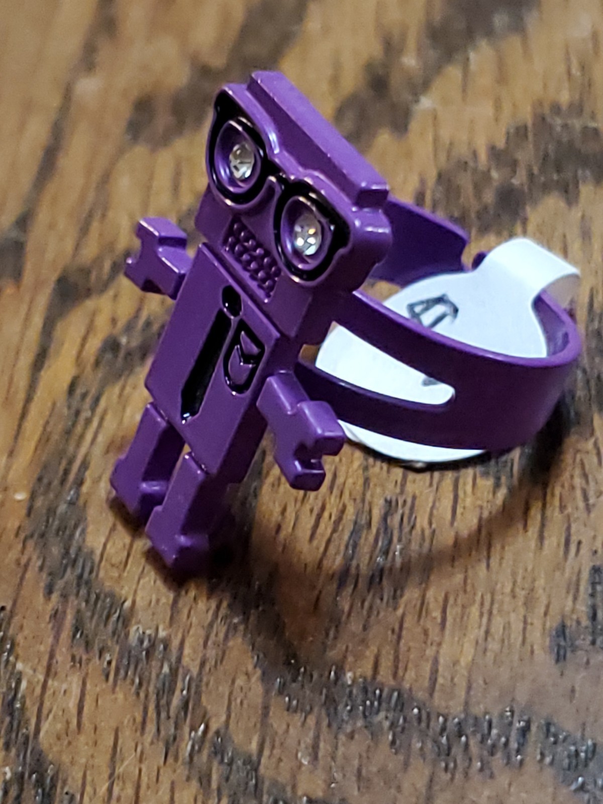 Adjustable Purple Robot Ring