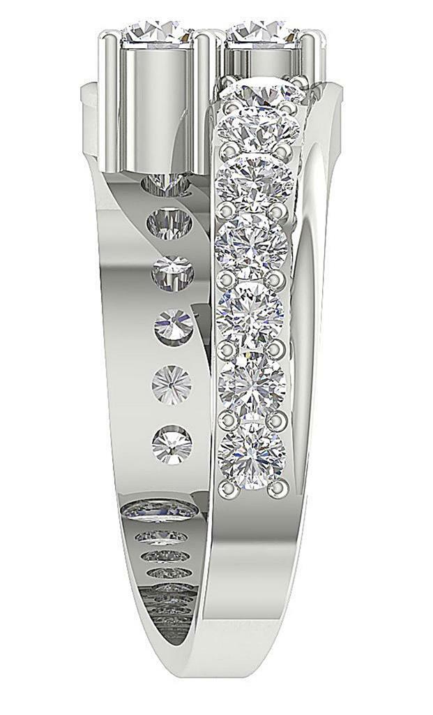 Forever Us Two Stone Journey Solitaire Ring I1 G 2.10Ct Natural Diamond 14K Gold