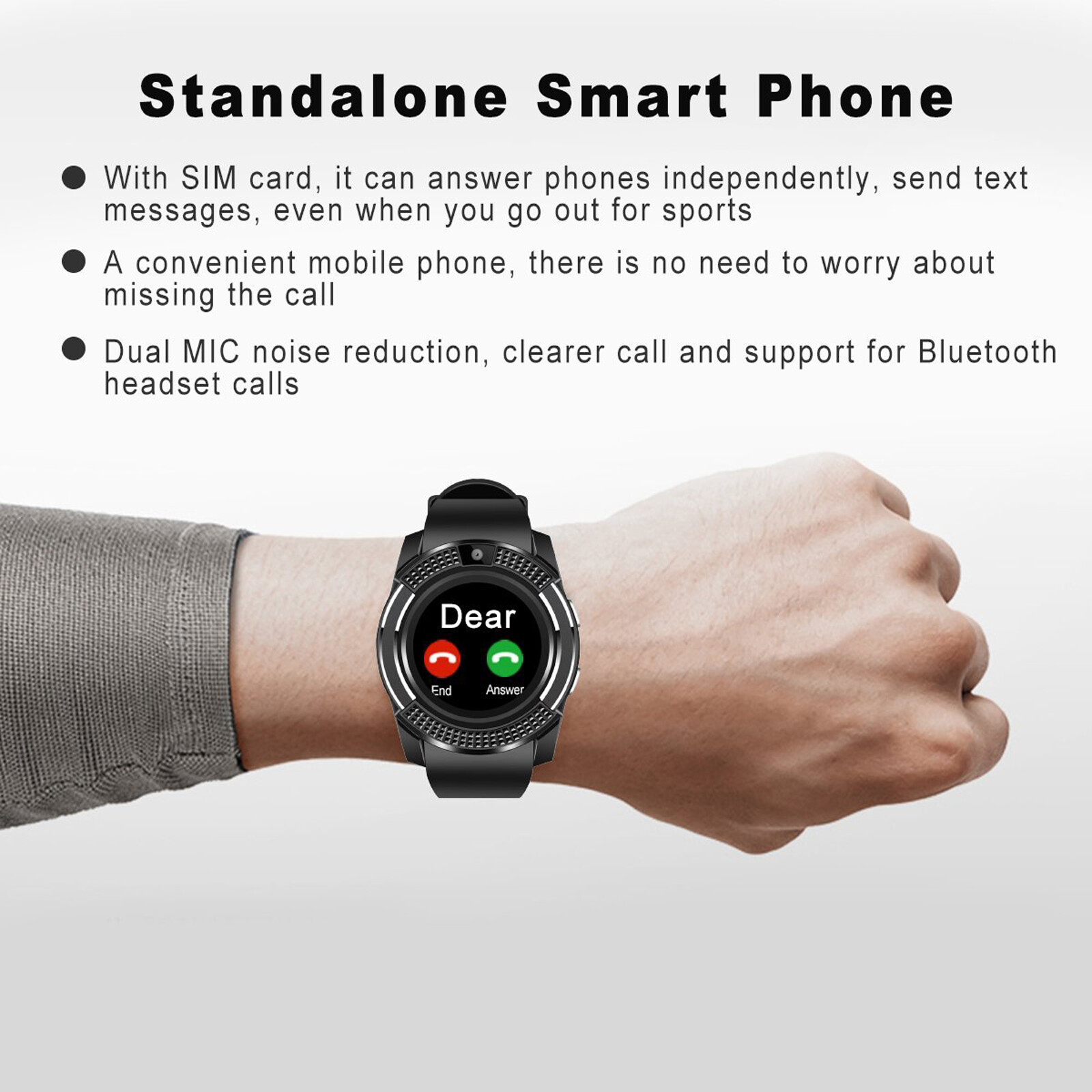 Bluetooth Smartwatch Unlocked Smart Watch Phone Answer/Make Call For Android