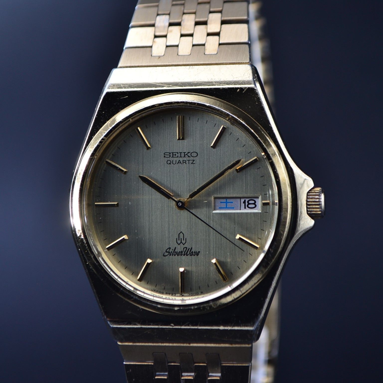 SEIKO quartz Silver Wave 5933 gold with belt OH completed