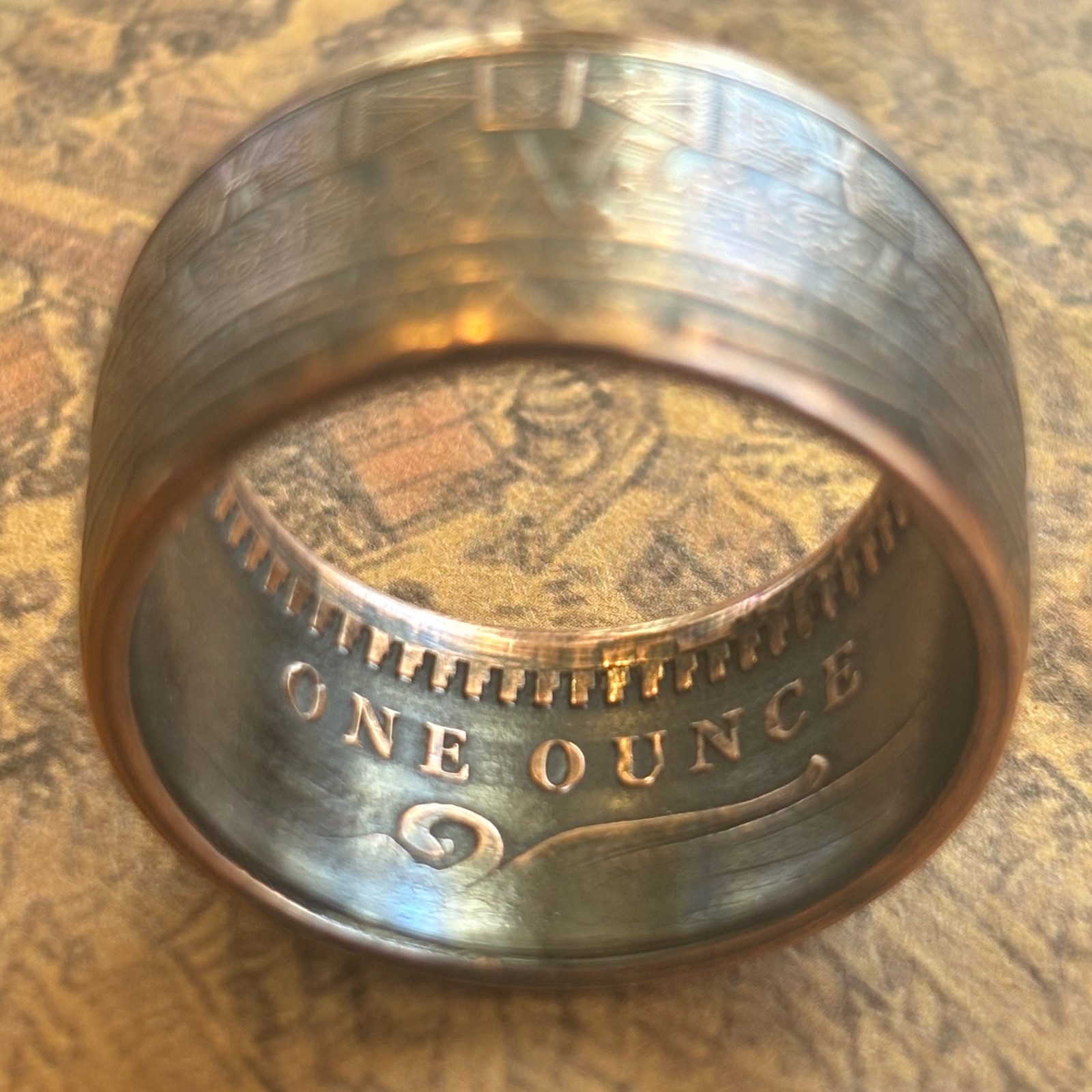 COPPER Aztec Calendar Coin Ring 1 toz USA America Handmade SIZE 5-13 JEWELRY GSM