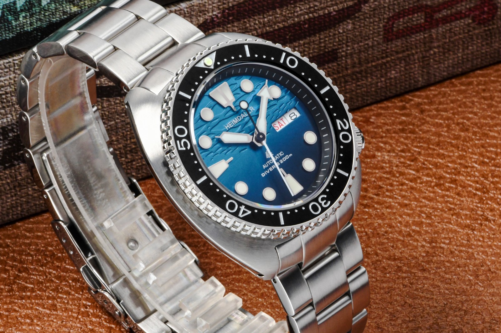 Heimdallr Sharkey 6105 Willard NH36 Day Date Automatic Watch Turtle Diver 45mm