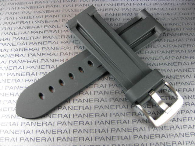 New 24mm Black PU Rubber Strap Tang Diver Band 22mm Tongue Buckle PANERAI 24 mm