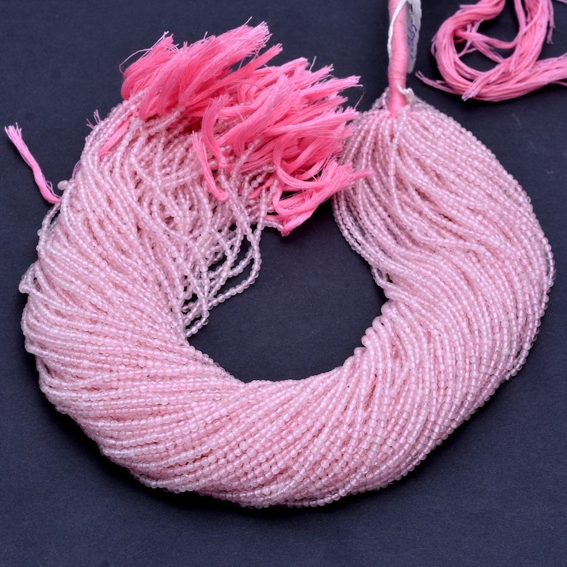 Pink Rose Quartz Smooth Micro Round Beads, 2 mm To 2.5 mm, Rose Quartz Balls