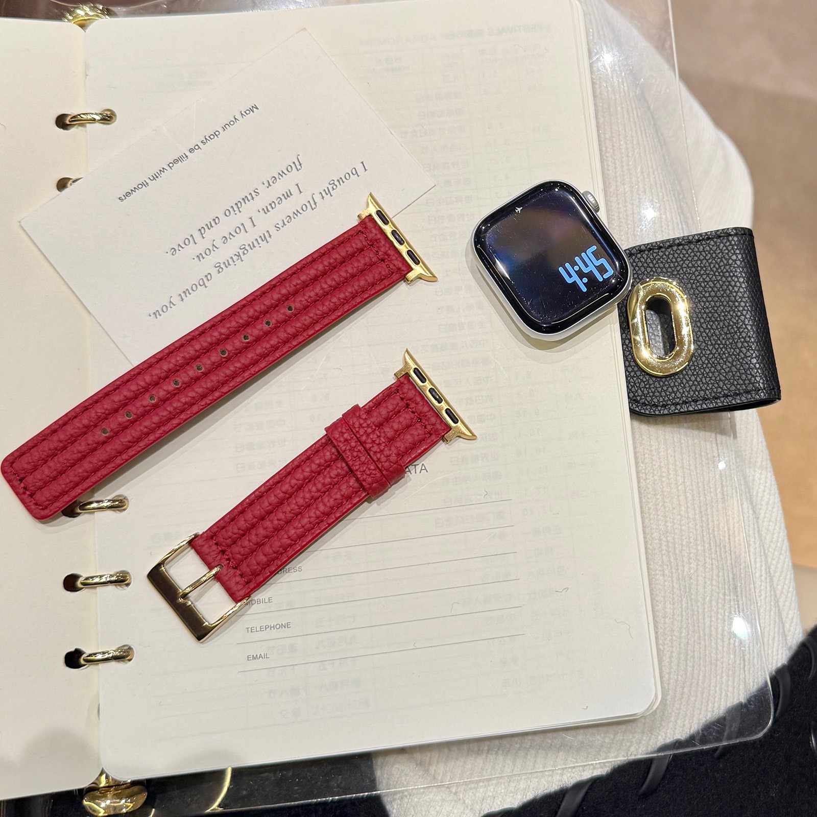 Premium Lychee Pattern Leather Strap For iWatch Series 11 10 9 8 7 SE Ultra 3/2