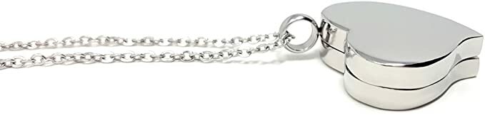Heart Pill Necklace – Polished Heart Locket with Strong Magnetic Closure SILVER
