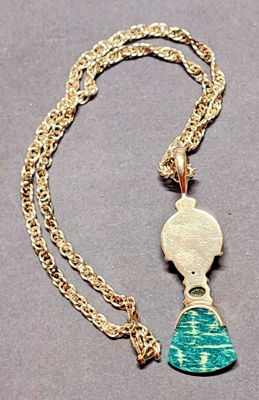SAJEN Sterling Green Apatite 23″ Necklace & Matching 1.5″Earring Demi Parure