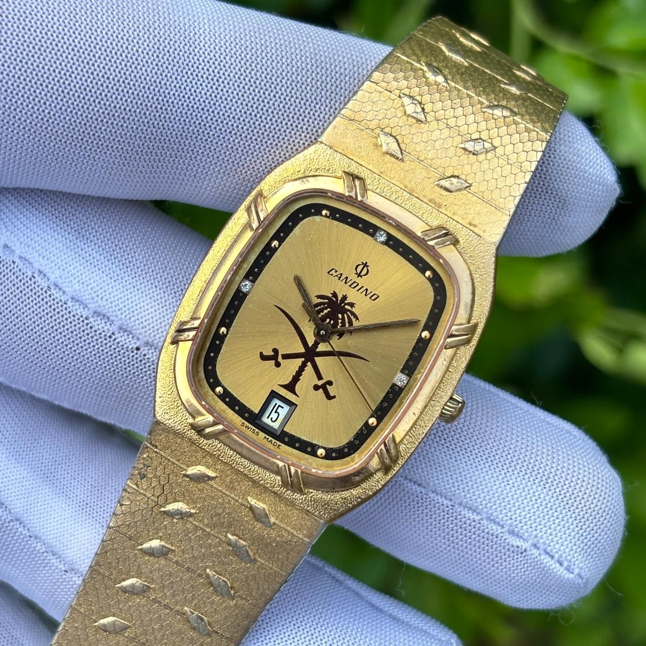 Rare Vintage Candino Saudi Arabia Logo Sapphire Crystal Swiss Men’s Quartz Watch