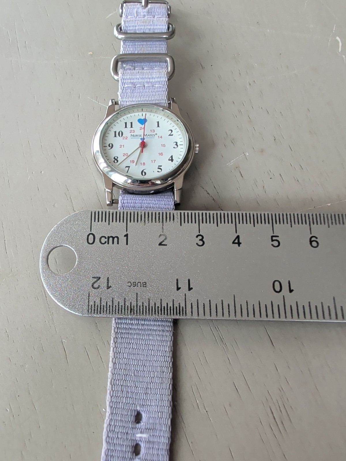 Nurse Mates Watch NM869004 Working 24hr Canvas Band New Battery