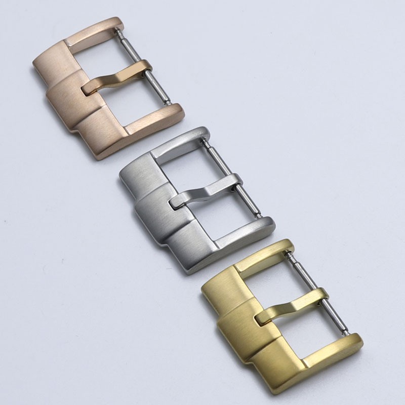 Quality 316L Solid Brushed Stainless Steel Watch Clasp Pin Buckle 18mm 20mm 22mm