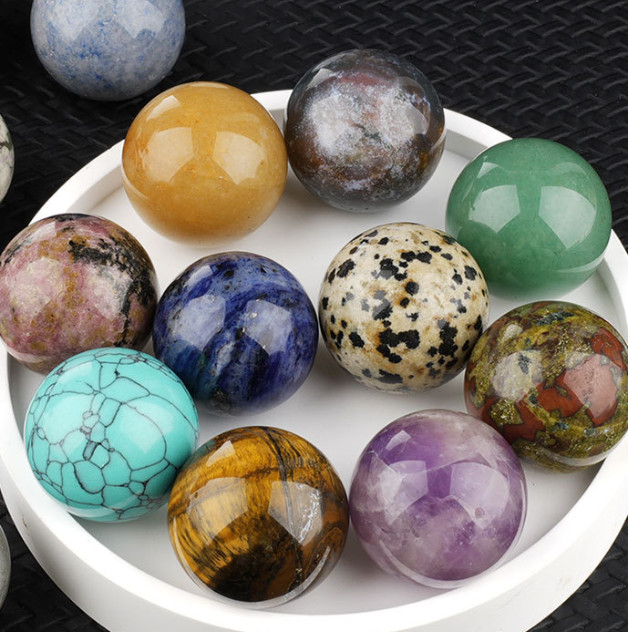 6Pcs 25mm Kambaba Nebula Jasper No Hole Undrilled Stone Round Ball Beads HT2977