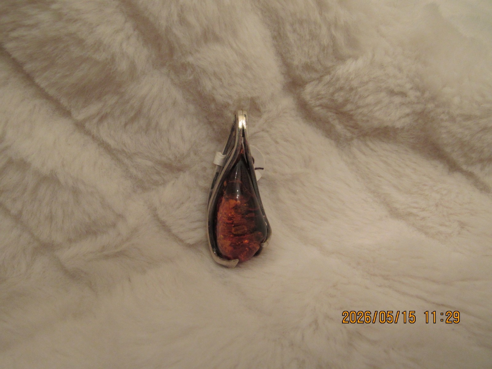 Sterling Silver Pendant Amber America