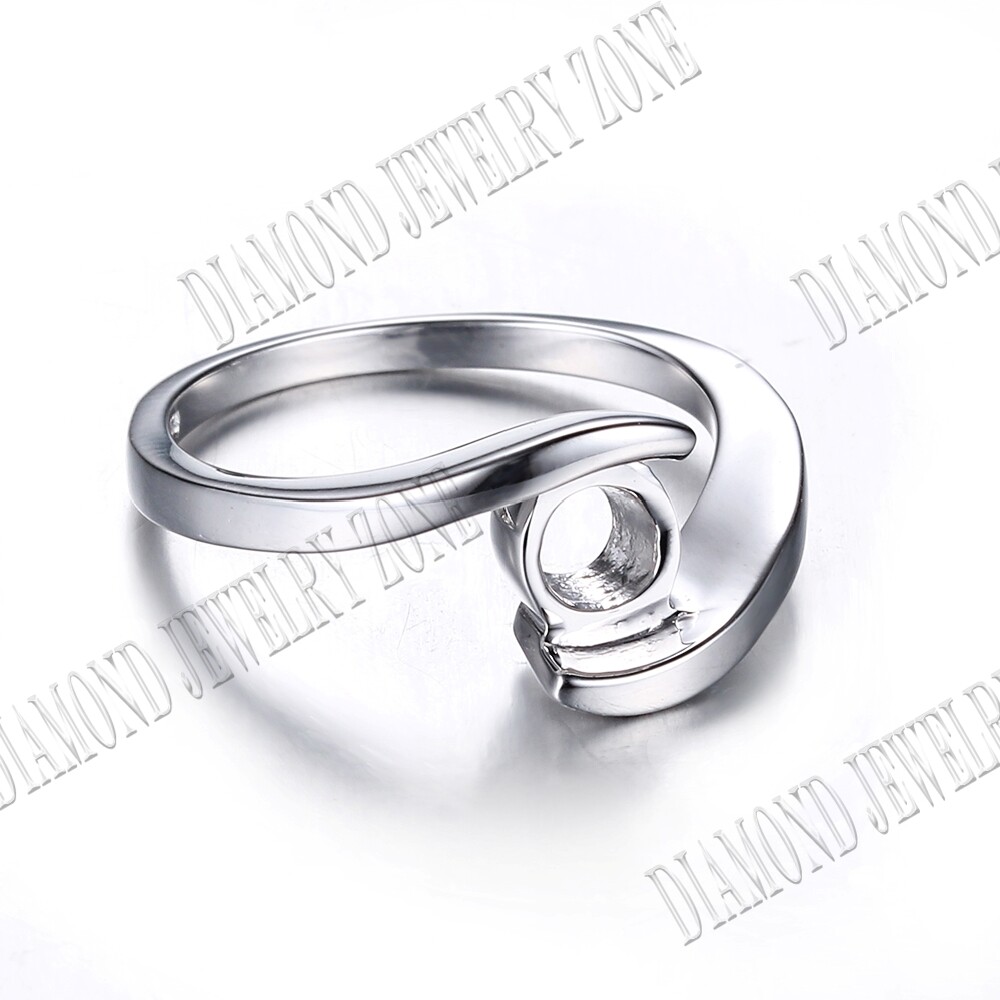 Tension Setting Semi Mount Round 7mm Beautiful Engagement Ring Sterling Silver