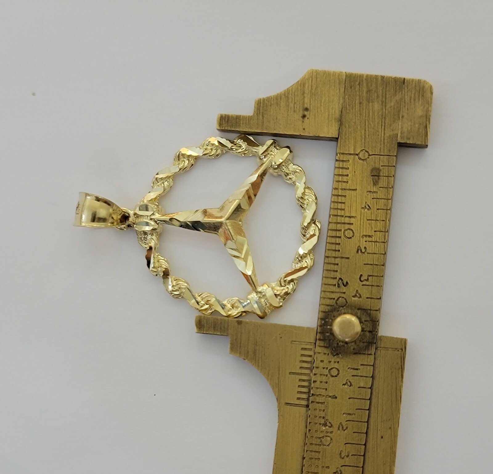 10k Gold Men’s Pendant 10kt Yellow Gold ,UNIQUE Rope Style Charm For Chains,REAL