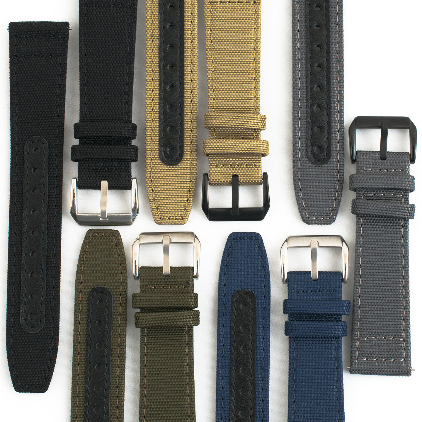 Sailcloth Quick Release Watch Strap Canvas Leather Band Nylon Pilot Military QR