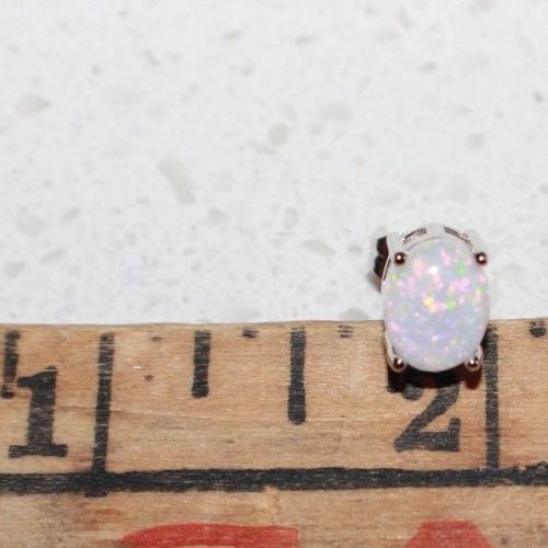 fire opal stud earrings gems silver jewelry petite circle round oval cocktail