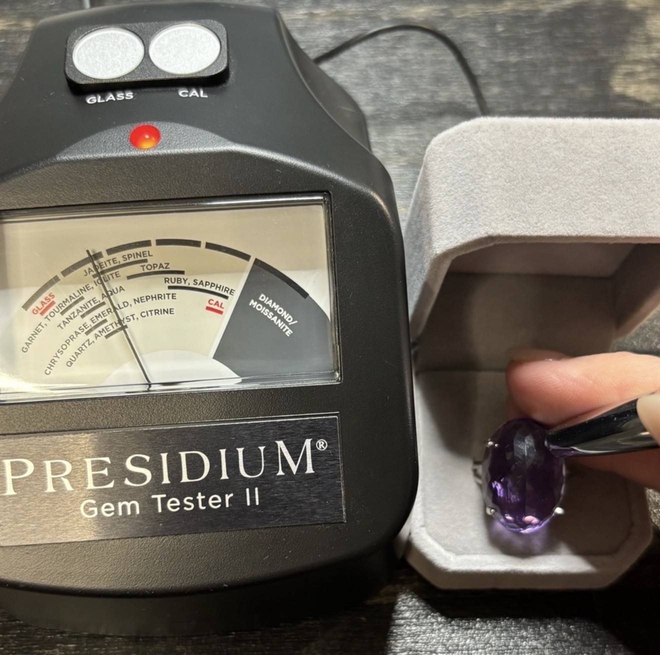 RARE! 30CT Natural Amethyst Reverse setting 925 Sterling Silver Ring Size 9